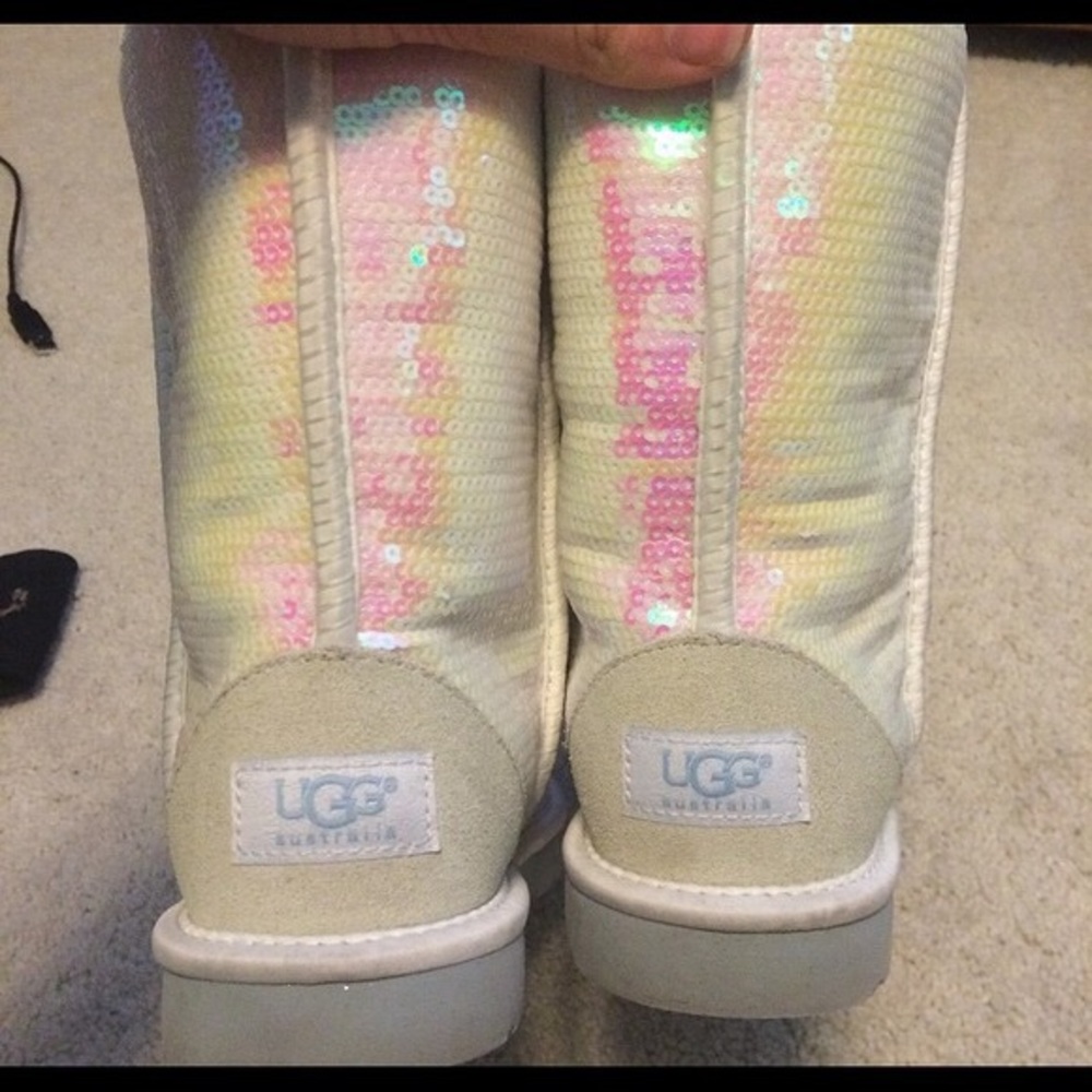 .White Sequin Uggs